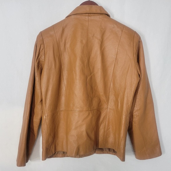 Bagatelle Womens Leather Jacket Size 8 Petite Long Sleeve Brown - Picture 2 of 10